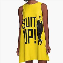 Suit - Barney Stinson from How I Met Your Mother Mini Print Art Design A Line Dress