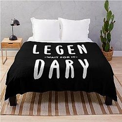 Legen Wait for It Dary Barney Stinson Quote Black Throw Blanket