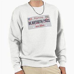 Beartooth Pass US 212 Cyclist Motorcycle RV Licence T-Shirt Pullover Sweatshirt