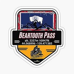 Beartooth Pass US 212 Motorcycle RV Cycle Sticker & T-Shirt