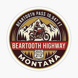 Beartooth Highway Montana Motorcycle Sticker