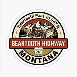 Beartooth Highway Montana Motorcycle Sticker