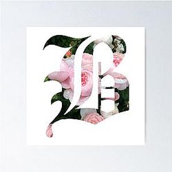 Beartooth Pink White Floral Poster