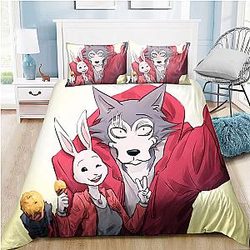 Beastars 3 Piece Duvet Cover with Zipper for Kids Bedroom