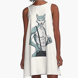 Cute Beastars Legoshi Wolf Anime A-Line Dress