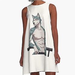 Legoshi Wolf Beastars Anime Design Kawaii Manga Style A-Line Dress