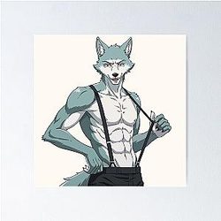 Cute Beastars - Legoshi Wolf Anime and Manga Style Poster