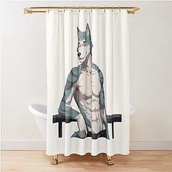 Legoshi Wolf Beastars Anime Design Kawaii Manga Style Shower Curtain