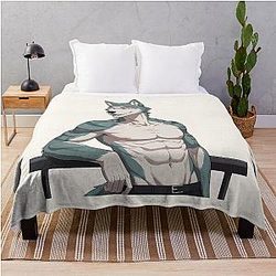Legoshi Wolf Beast (Anime Design) Kawaii Manga Style Throw Blanket