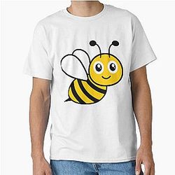 Cute Friendly Bee and Puppy Cat Classic T-Shirt