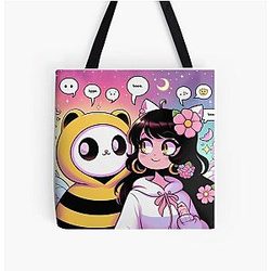 Bee and Puppycat Quote All Over Print Tote Bag