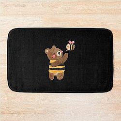 bee and puppy cat cut Bath Mat