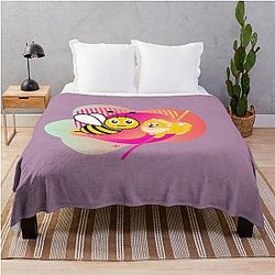 Bee and Puppycat Throw Blanket