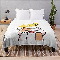Bee and Puppycat Sticky Throw Blanket