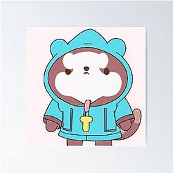 Bee and Puppycat in blue hoody Poster