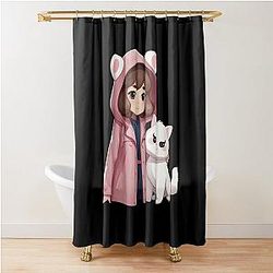 Bee and Puppycat Shower Curtain