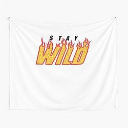 Stay Wild Fire Ben Azelart Tapestry