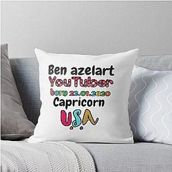 Ben Azelart YouTuber Throw Pillow