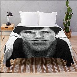 Sherlock Holmes Benedict Cumberbatch Stipple Art Throw Blanket