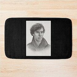 Sherlock Pencil Sketch ART Print Bath Mat