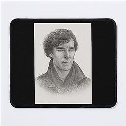 Sherlock Benedict Cumberbatch Pencil sketch Art Print Mouse Pad