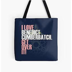 I love Benedict Cumberbatch Get Over It Magic Circle Version All Over Print Tote Bag