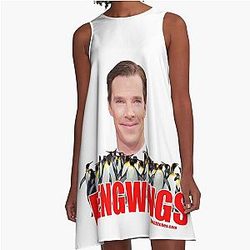 PENG WING Benedc Cumberbatch Penguin A-Line Dress