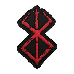 Berserk Rune Red Ancient Nordic Symbol Comic Manga Lover PVC Patch, Tactical Military Funny Hook and Loop Morale Patch for Bag, Molle Vest, Backpack, Clothing, DIY Applique, Hat, Jacket