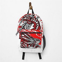 Red warrior axolotl backpack