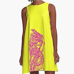 Pink Warrior Axolotl Berserk A-Line Dress