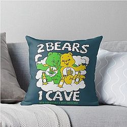 Tom Segura Bert Kreischer 2 Bears 1 Cave Throw Pillow