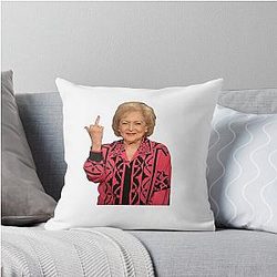 Betty White Middle Finger Throw Pillow