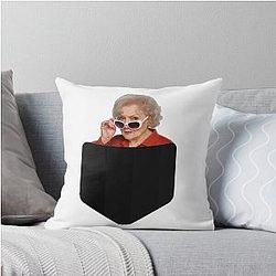 Betty White Pocket Shirt Throw Pillow