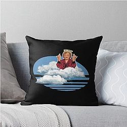 Betty White Giving the Middle Finger in Heaven Throw Pillow