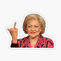 Betty White middle finger sticker