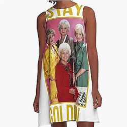 Golden Girls Sticker Stay Golden Betty White Sticker A-Line Dress