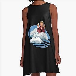 Betty White Giving a Double Middle Finger in Heaven A-Line Dress