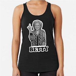 Betty White Middle Finger Racerback Tank Top