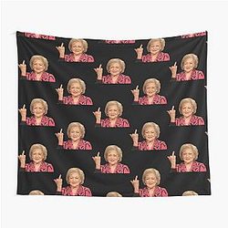 Betty White flipping a bird Golden Girls Tapestry