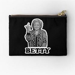 Betty White Middle Finger Up Zipper Pouch