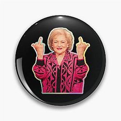Betty White Middle Finger Pin