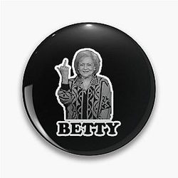 Betty White Middle Finger Pin