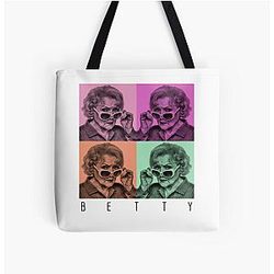 Betty White Pop Art Rose Golden Girls Andy Warhol Style Tote Bag