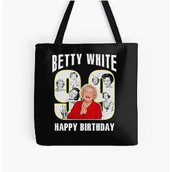 Betty White Happy Birthday All Over Print Tote Bag