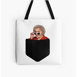 Betty White Pocket Shirt All Over Print Tote Bag