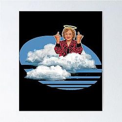 Betty White Giving the Middle Finger in Heaven Poster