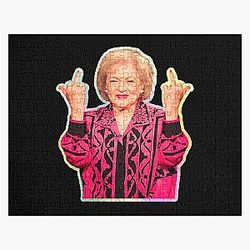 Betty White Middle Finger Funny Jigsaw Puzzle
