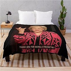 Betty White Happy 99th Birthday Beauty Sleep Ugly Funny Quote Throw Blanket