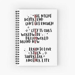 Big Time Rush BTR Song Titles Spiral Notebook