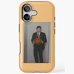 Bill Hader with a basketball iPhone case